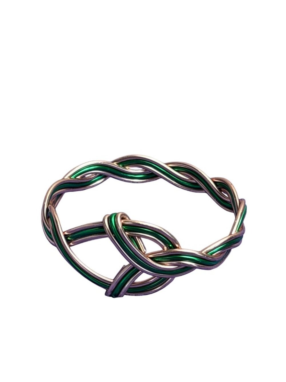 Copper Green Braided Bangle Bracelet Celtic Knot 8 inches